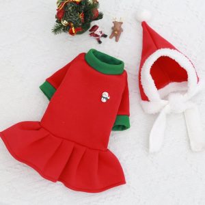 Festive Christmas Dog Hoodie Outfit, Playful Holiday Look