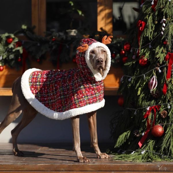 38138a45-b583-4072-92f2-2e7b7114e6c4.jpg Festive Big Dog Christmas Hoodie Coat, Warm Holiday Wear