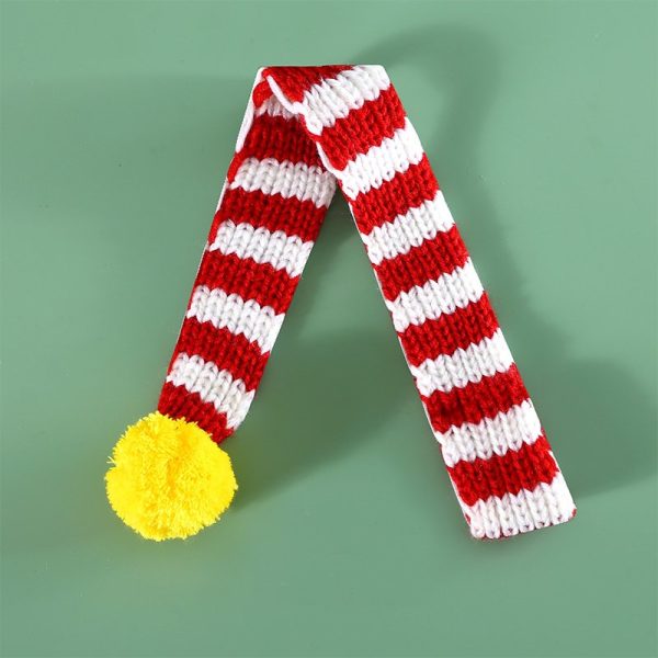 Festive Knit Cat Christmas Scarf Collar, Charming Accessory