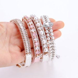 56a22bde-58dc-4911-8918-f3e444ece6d9.jpg Diamond Pearl Dog Cat Luxury Collar, Elegant Accessory