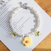 Elegant Pearl Flower Dog Cat Necklace, Delicate Design