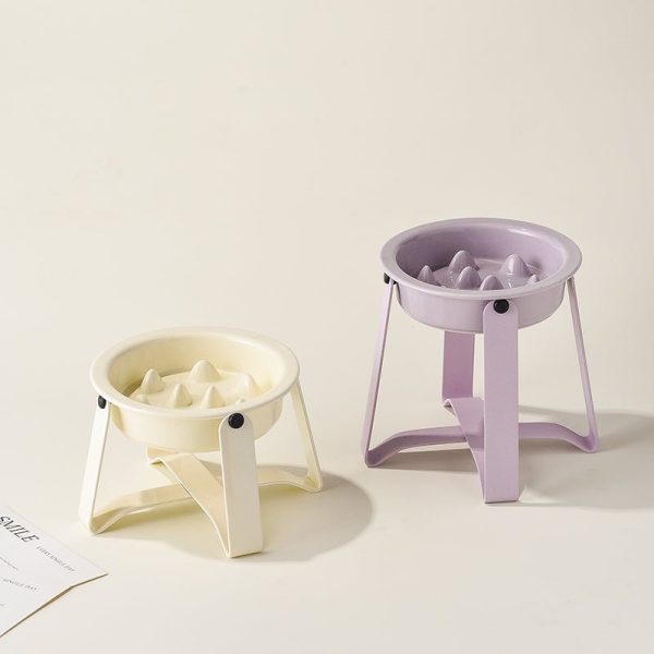 897bf24d-edc2-42c2-91d0-67ad09ed328f.jpg Elevated Ceramic Slow Feeder Dog Bowl, Healthy Design
