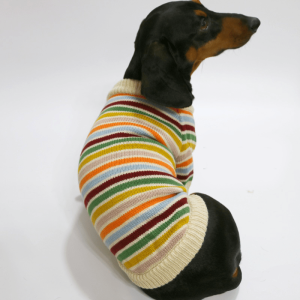 Cozy Striped Dachshund Dog Sweater, Classic Pattern