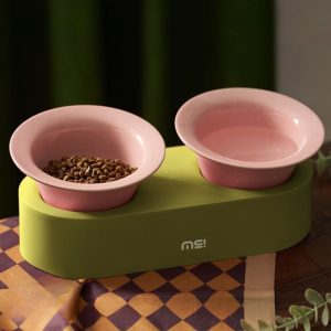 d83ddbf7-d083-4ff3-b9a1-4444fdfc86e8.jpg Elevated Double Ceramic Pet Bowl, Practical Feeding Set